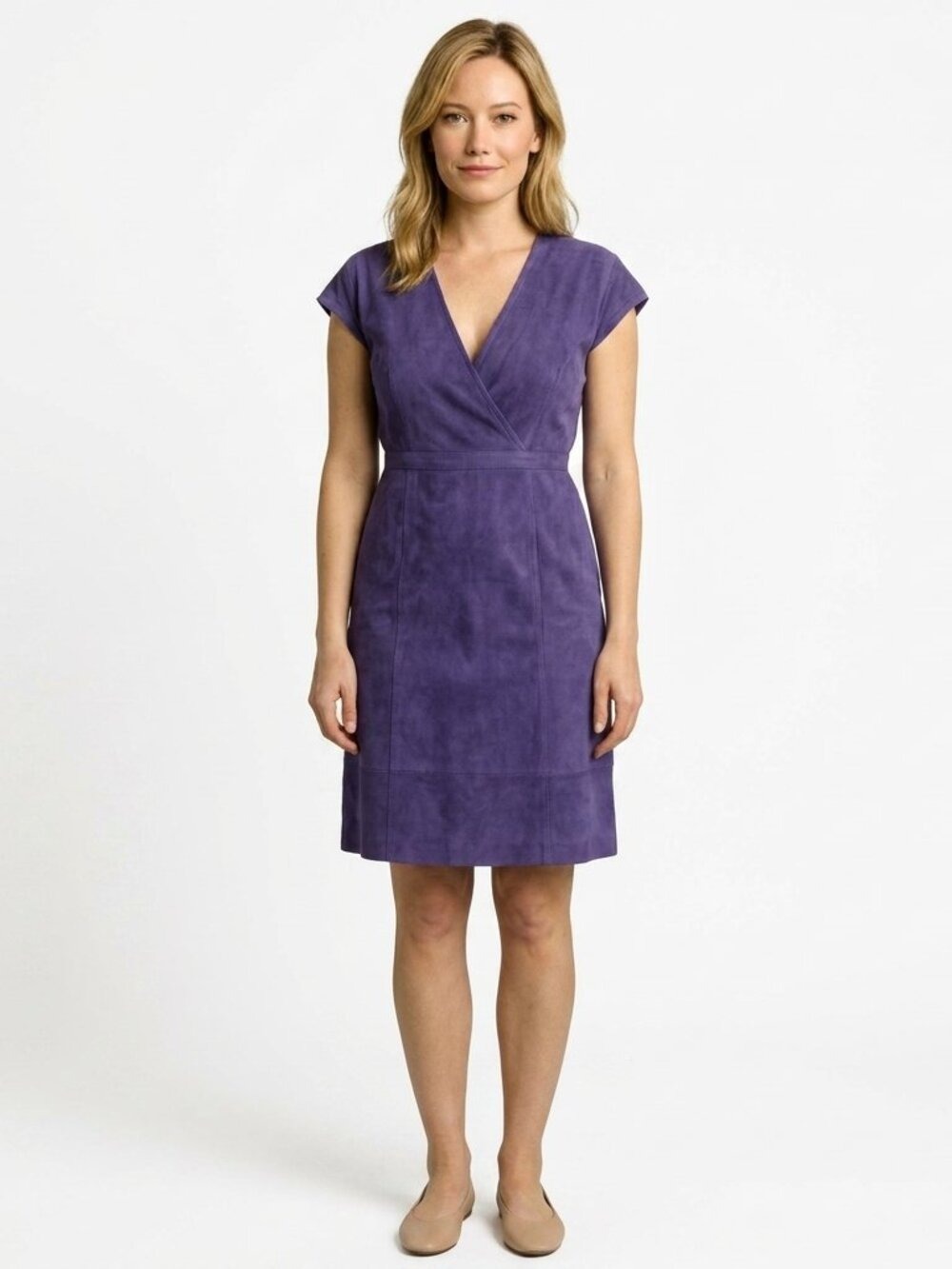*Vintage Danier Blue Suede Leather Mini Dress 80s 90s XS - Rare Cobalt Retro